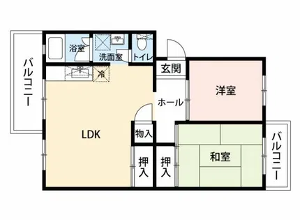 公社賃貸SMALIO 鴨谷台【2-210号室】の間取り
