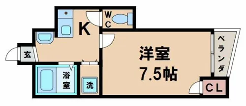 プライムコート天王寺大道【2階】の間取り