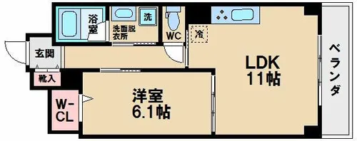 アベニール四天王寺【7階】の間取り