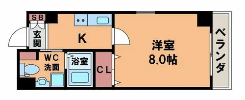 ベリーウェル阿倍野【2階】の間取り