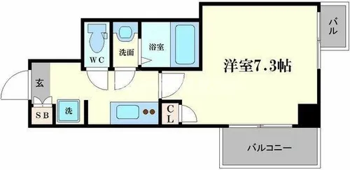 エスカーサ大阪WEST九条駅前【10階】の間取り