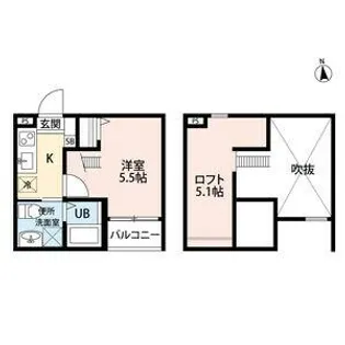 Caminoalta黄金【203号室】の間取り