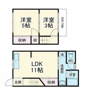 京都府京都市下京区今大黒町【テラスハウス】の間取り