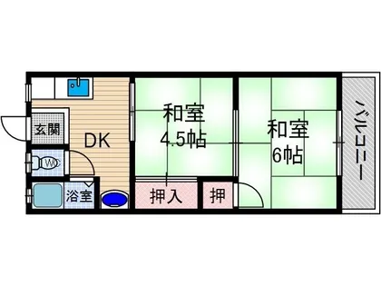 園田ハイムA棟【2階】の間取り