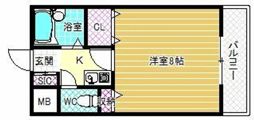 ベルメゾン一須賀Ⅱ号館【2階】の間取り
