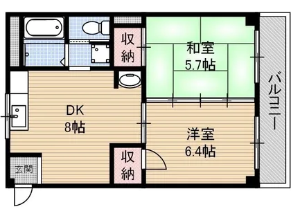 シャトーかわもと【203号室】の間取り