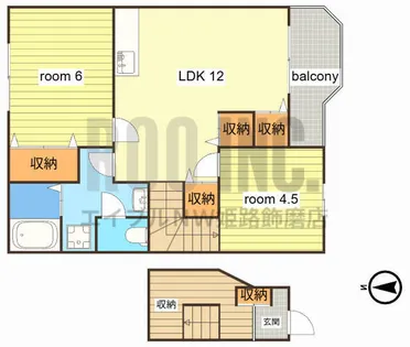 バーリーグリフィンFⅠ【202号室】の間取り