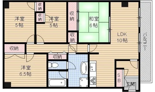 ラジュニール春日丘【4階】の間取り