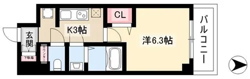 プレサンスNAGOYAシティオ【5階】の間取り