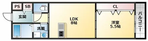 ノイヴェル新堂【2階】の間取り