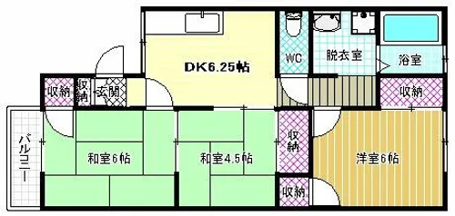 シャトードイワネE号館【2階】の間取り