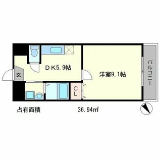 ヒラソル・ナツA【1階】の間取り