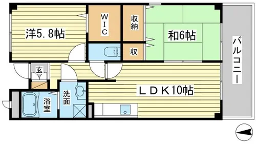 デランテ蓼野【3階】の間取り