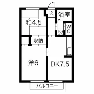シティハイツWAKAGO【1C号室】の間取り