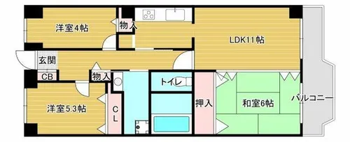美加の台南海アーバンコンフォート弐番館【10階】の間取り
