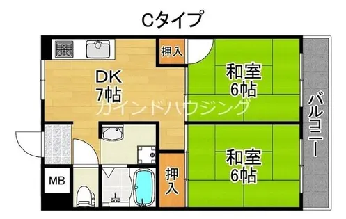 ハイツイサム【4階】の間取り