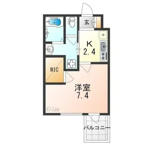 ウェルスクエア京都西陣WEST【4階】の間取り