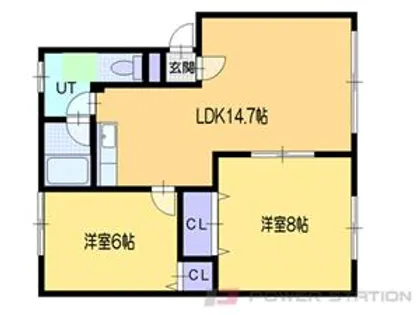 アメニティ長橋B棟【2階】の間取り