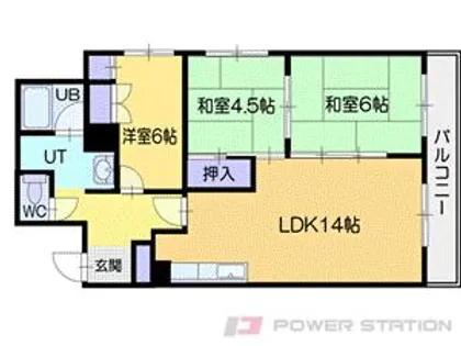 マリンハイム【6階】の間取り