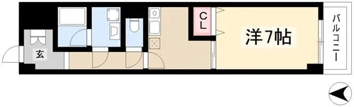 グランシャリオ名駅南【5D号室】の間取り