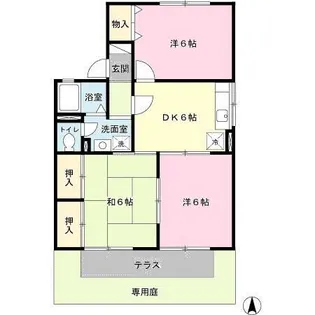 アマリージュ北八代【101号室】の間取り