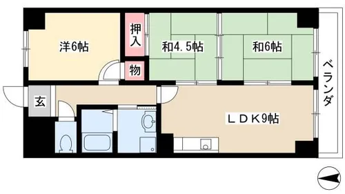 レジディア日比野【14階】の間取り