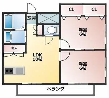 新豊土地ビル【5B号室】の間取り