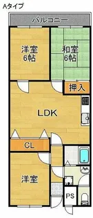 ハイツ山本E棟【2階】の間取り