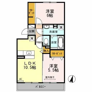 カーサフラグランツァ【3階】の間取り