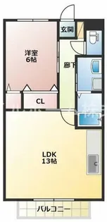 ベルバランセ小坂井【103号室】の間取り