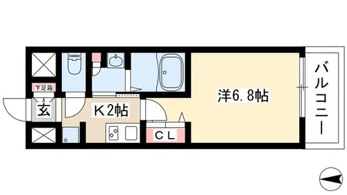 リヴシティ鶴舞【605号室】の間取り