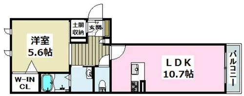 ベルデ中河原【103号室】の間取り