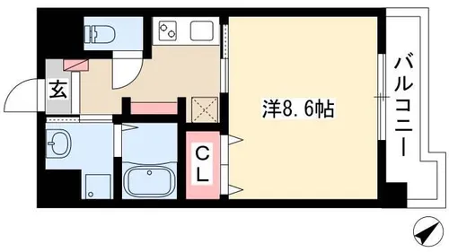 1Kの間取り画像