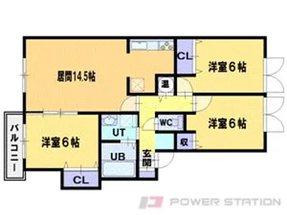 コパンあさひが丘A【3階】の間取り
