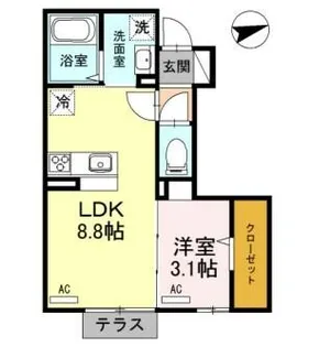リッチキャッスルⅢ【1階】の間取り