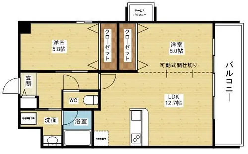 Wood River 新大阪【2階】の間取り