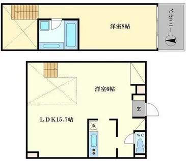 是空NAMBA NISHI【10階】の間取り
