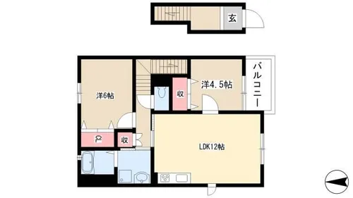 ディアコートKⅥ S【B号室】の間取り