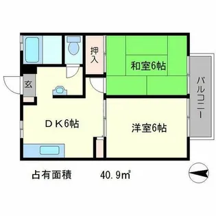 ラフィネ北白川B棟【1階】の間取り