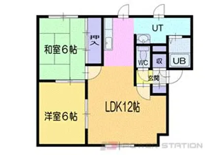 長橋コーポE棟【1階】の間取り