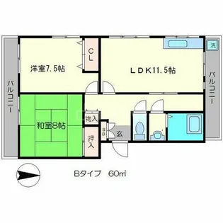 メゾン西川【1階】の間取り
