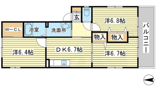 フローラル白浜Ⅱ【2階】の間取り