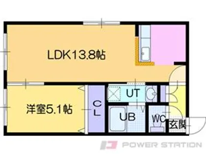 ネコオール野幌【5階】の間取り