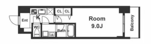 スプランディッド淀屋橋DUE【9階】の間取り