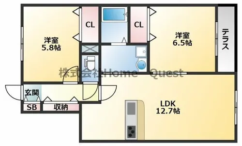 ヴィラロイヤルシティー【Ⅰ203号室】の間取り