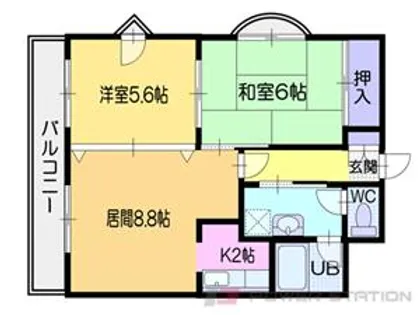 プレサント小樽稲穂【3階】の間取り
