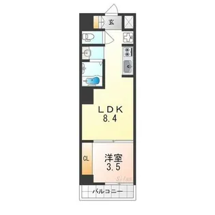GARDENIA堺東【9階】の間取り