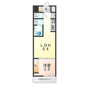 GARDENIA堺東【11階】の間取り