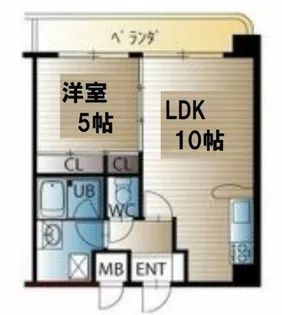 フローライト南森町【8階】の間取り