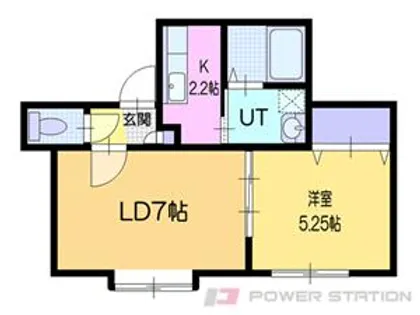 ボン・ルトゥール南小樽【1階】の間取り